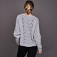 Magnum sweater with lace pattern, knitted in Önling no 1 merino wool and lamana cusi alpaca, light grey