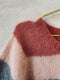 Strikkeopskrift til Molly Mohair Teemed striber og raglan, Önling No 10 silk mohair.