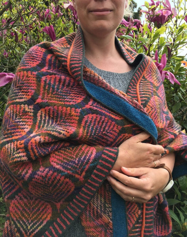 Blodbøg sjal fra Ruth Sørensen, strikkeopskrift Strikkeopskrift Ruth Sørensen