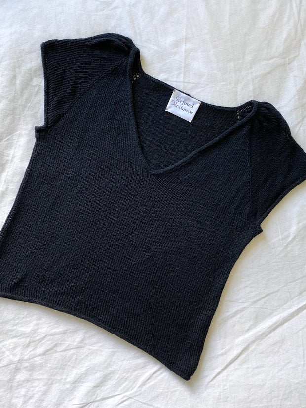 Casia Tee v - neck fra Refined Knitwear, Strikkeopskrift Strikkeopskrift Refined Knitwear