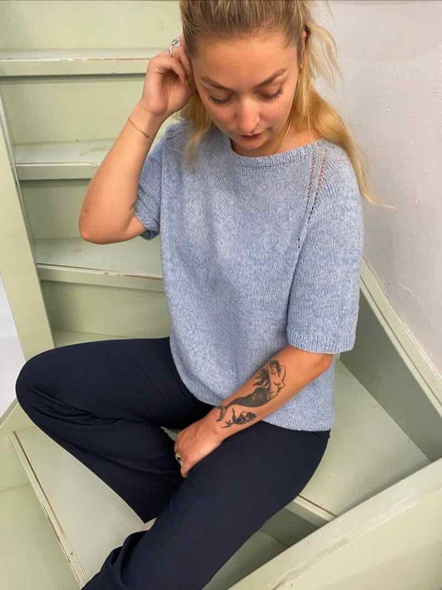 Freja sommer T-shirt fra Önling, hverdagskit strikkekit Strikkekit Önling - Katrine Hannibal