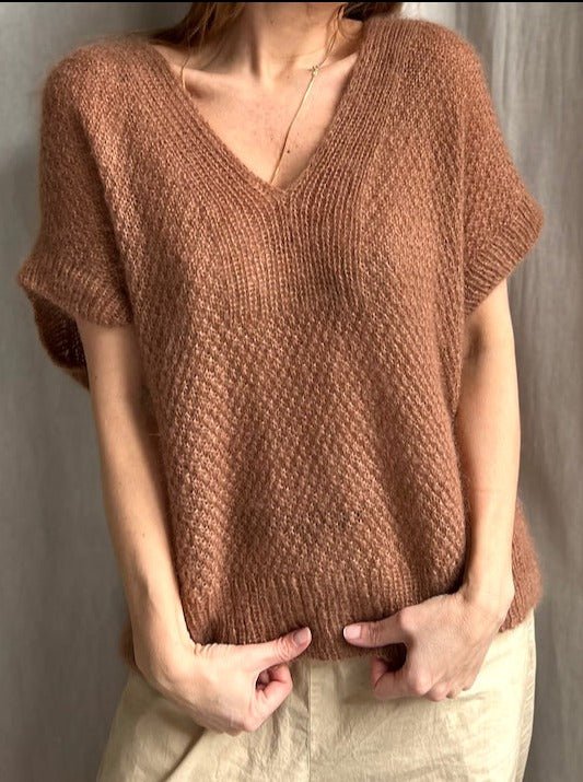 Fungus Slipover V - neck fra Refined Knitwear, silk mohair strikkekit Strikkekit Refined Knitwear
