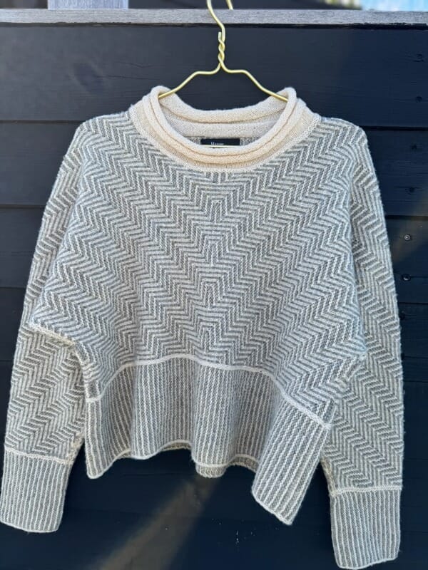 Jazz cardigan / sweater af Hanne Falkenberg, strikkeopskrift Strikkeopskrift Hanne Falkenberg