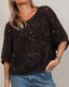 Cosmo Sparkle med palietter - Chokoladebrun (06) Garn Lana grossa