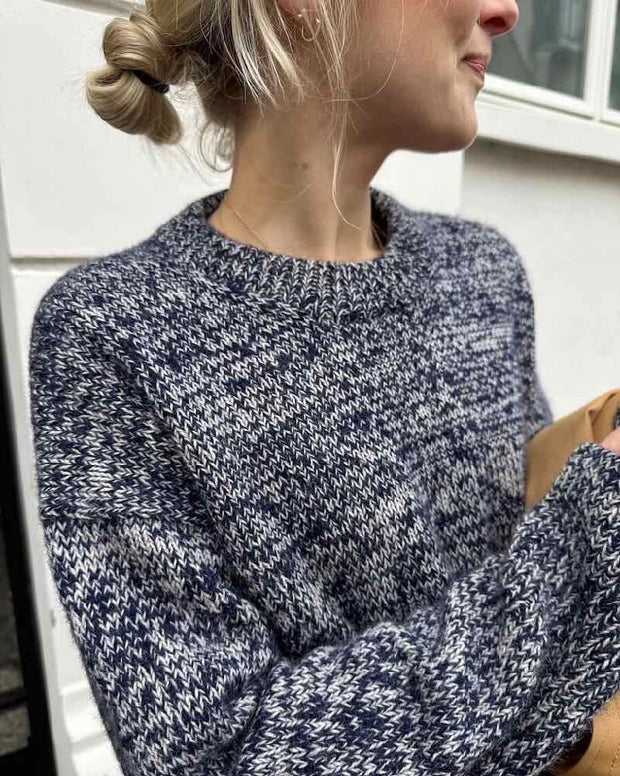 Melange sweater fra PetiteKnit, strikkeopskrift Strikkeopskrift PetiteKnit
