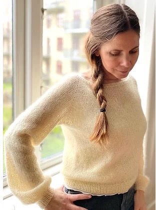 Nigrum Sweater fra Refined Knitwear, silk mohair strikkekit Strikkekit Refined Knitwear