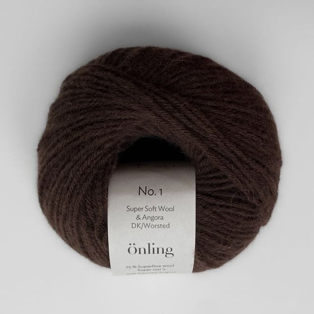 Önling No 1 - merino og angora garn - Kaffebrun (026)