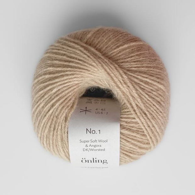 Önling No 1 - merino og angora garn - Varm lys beige meleret (016m)