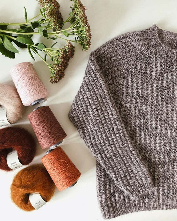 Petra Patent Sweater, No 12 + silk mohair strikkekit