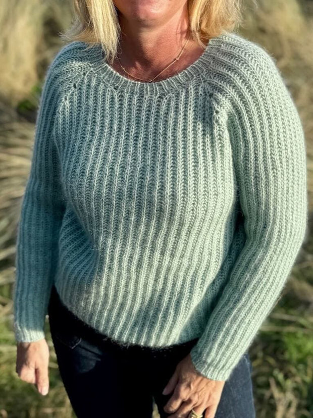 Petra Patent Sweater, No 4 + silk mohair strikkekit