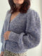 Puff your vibe cardigan af Knit Your Vibe, No 12 kit + silk mohair Strikkekit Knit Your Vibe