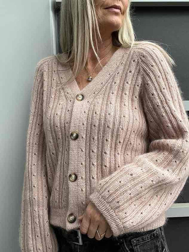 Rikke cardigan No 1 af Rikke Jönsson, strikkekit i No 2 + silk mohair Strikkekit Rikke Jönsson