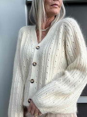 Rikke cardigan No 1 af Rikke Jönsson, strikkekit i No 4 + silk mohair Strikkekit Rikke Jönsson